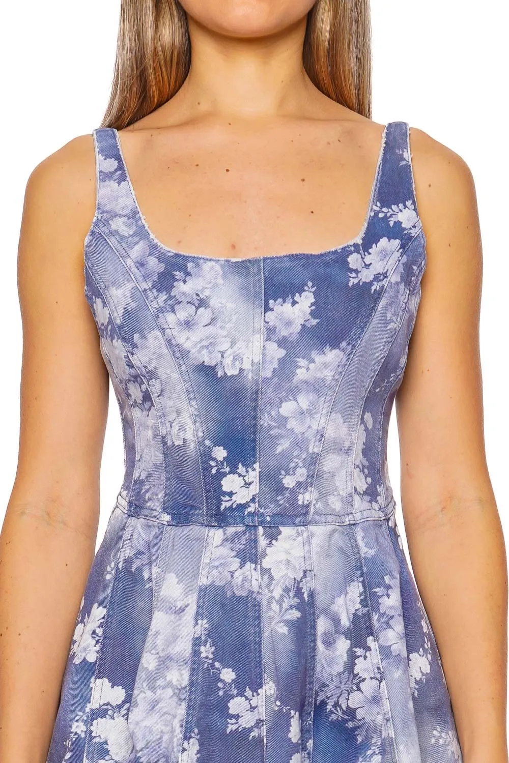Piero Floral Denim Mini Dress