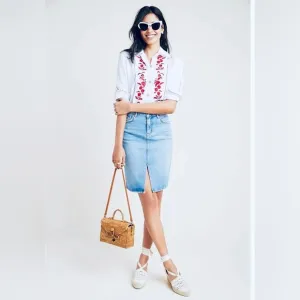 Pilcro by Anthropologie Pencil Denim Skirt Size 6