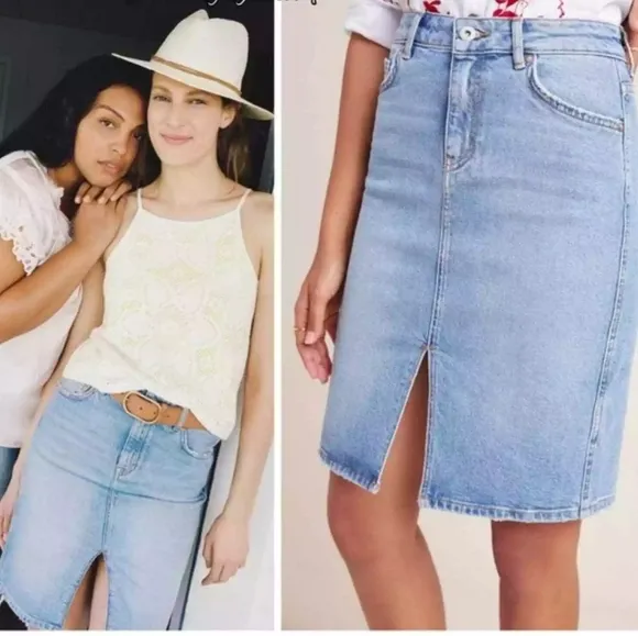 Pilcro by Anthropologie Pencil Denim Skirt Size 6