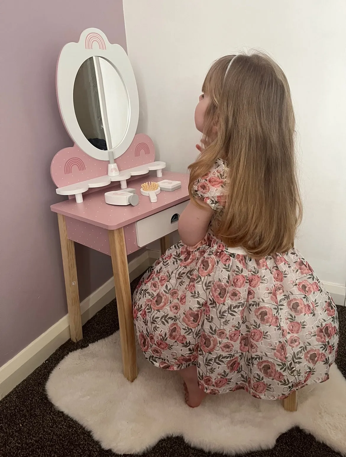 Pink Floral Summer Girls Dress