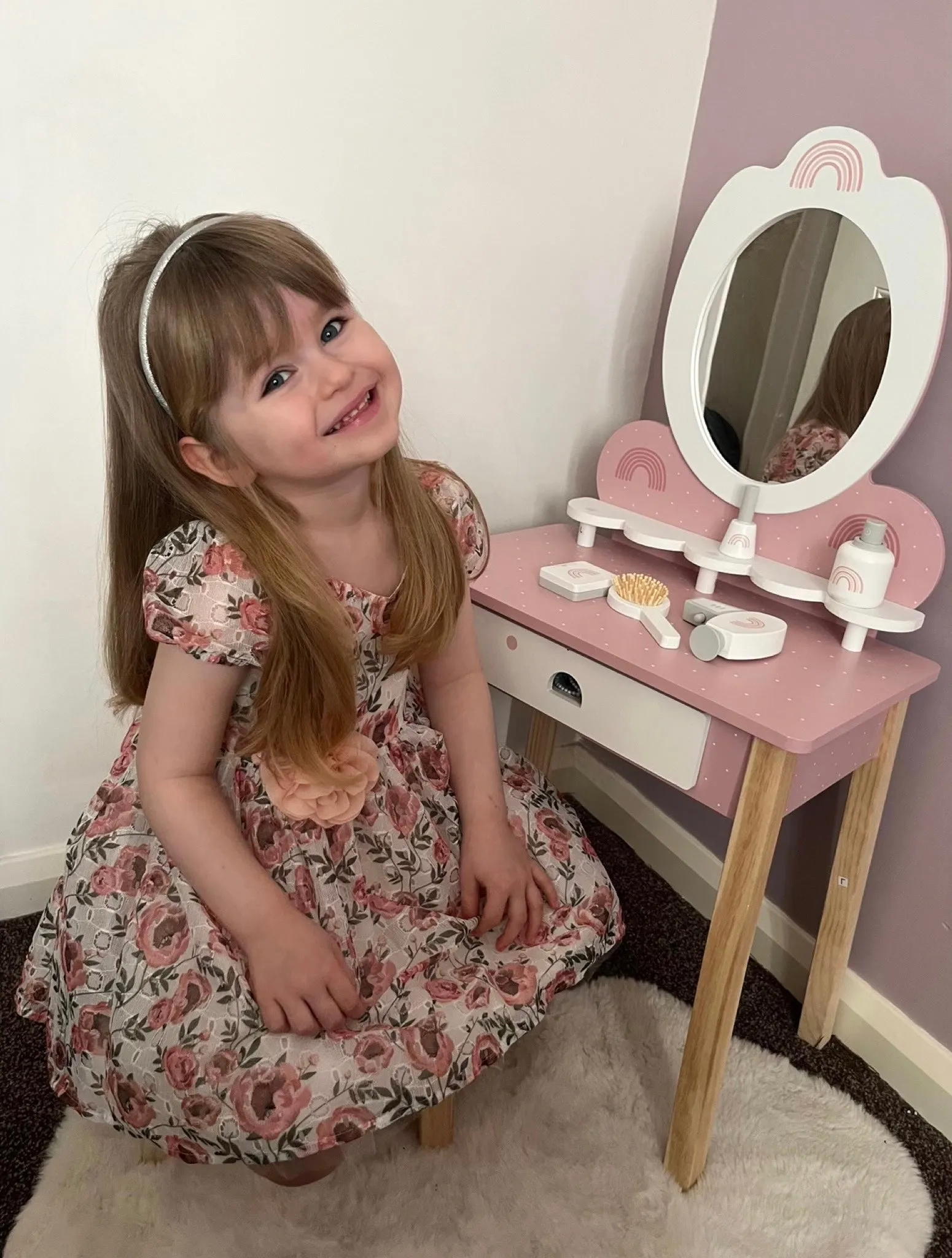 Pink Floral Summer Girls Dress