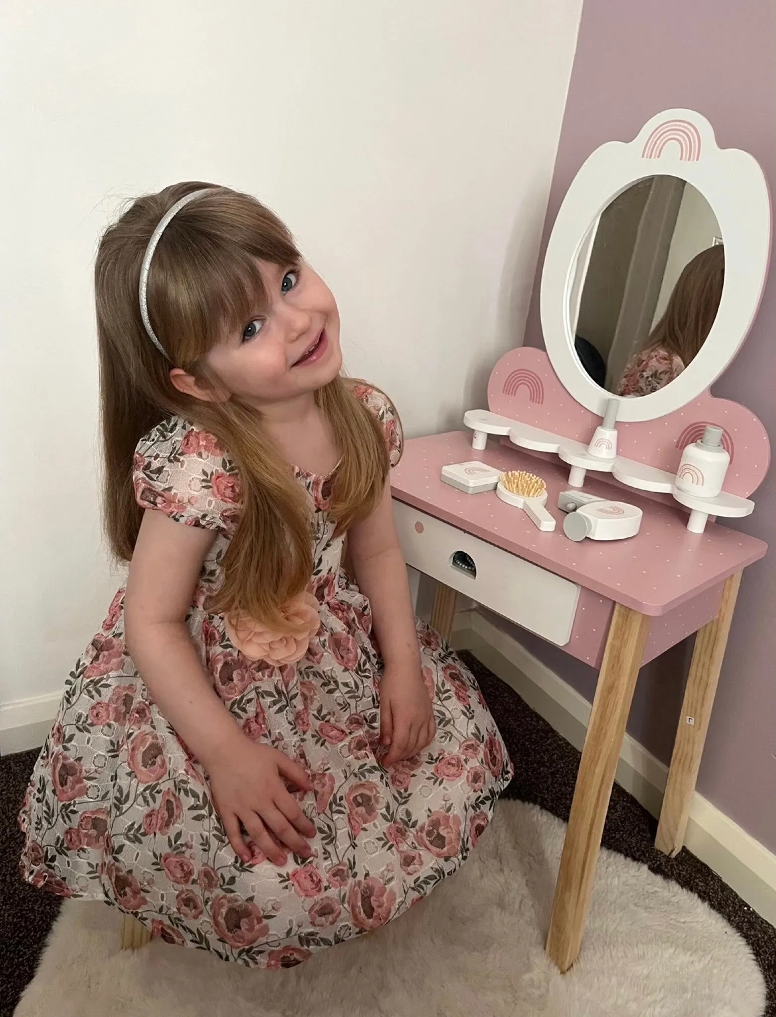 Pink Floral Summer Girls Dress