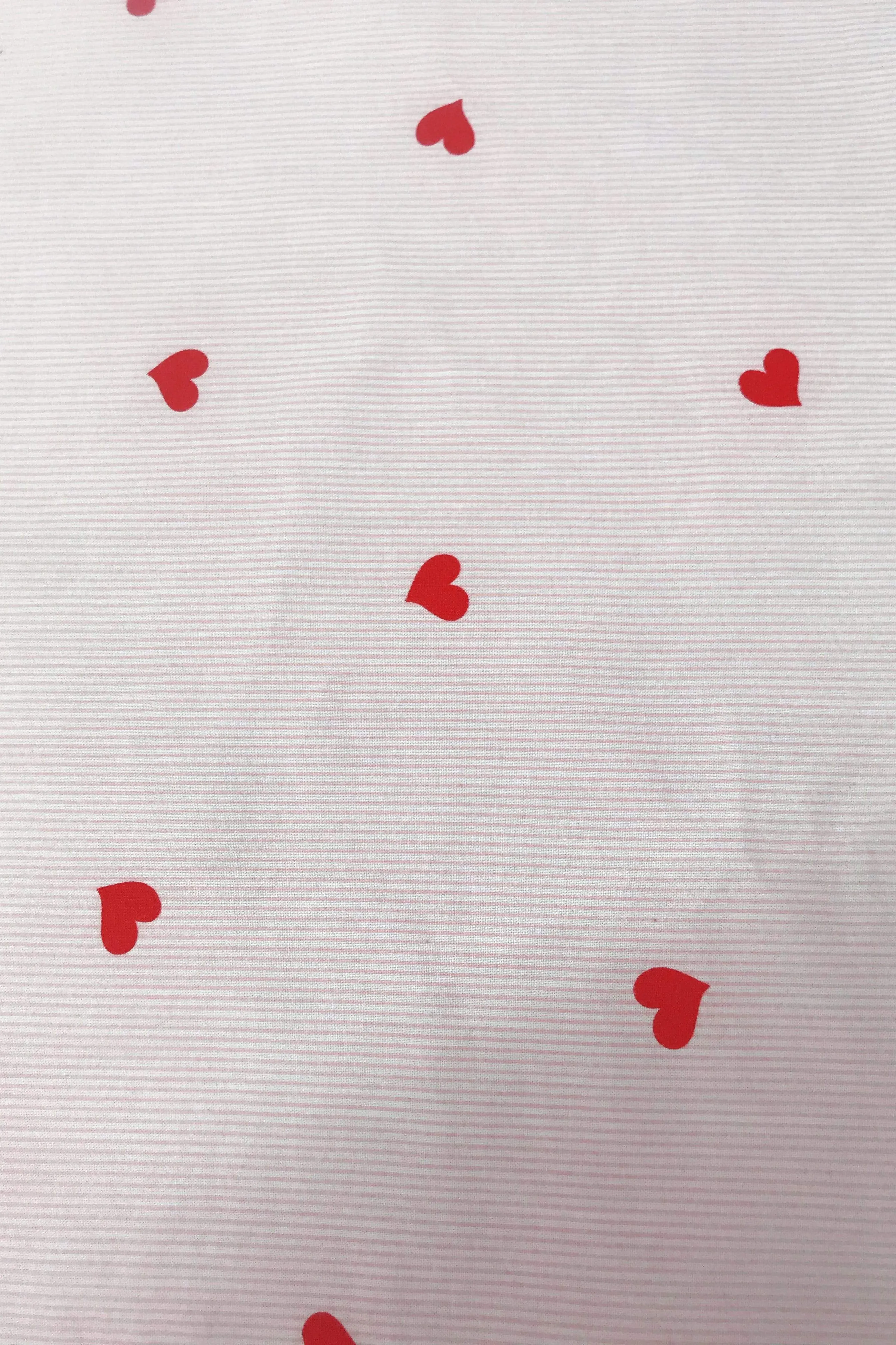 Pink  Heart Mini Stripes (Box Pleated Mask with Filter Pocket)