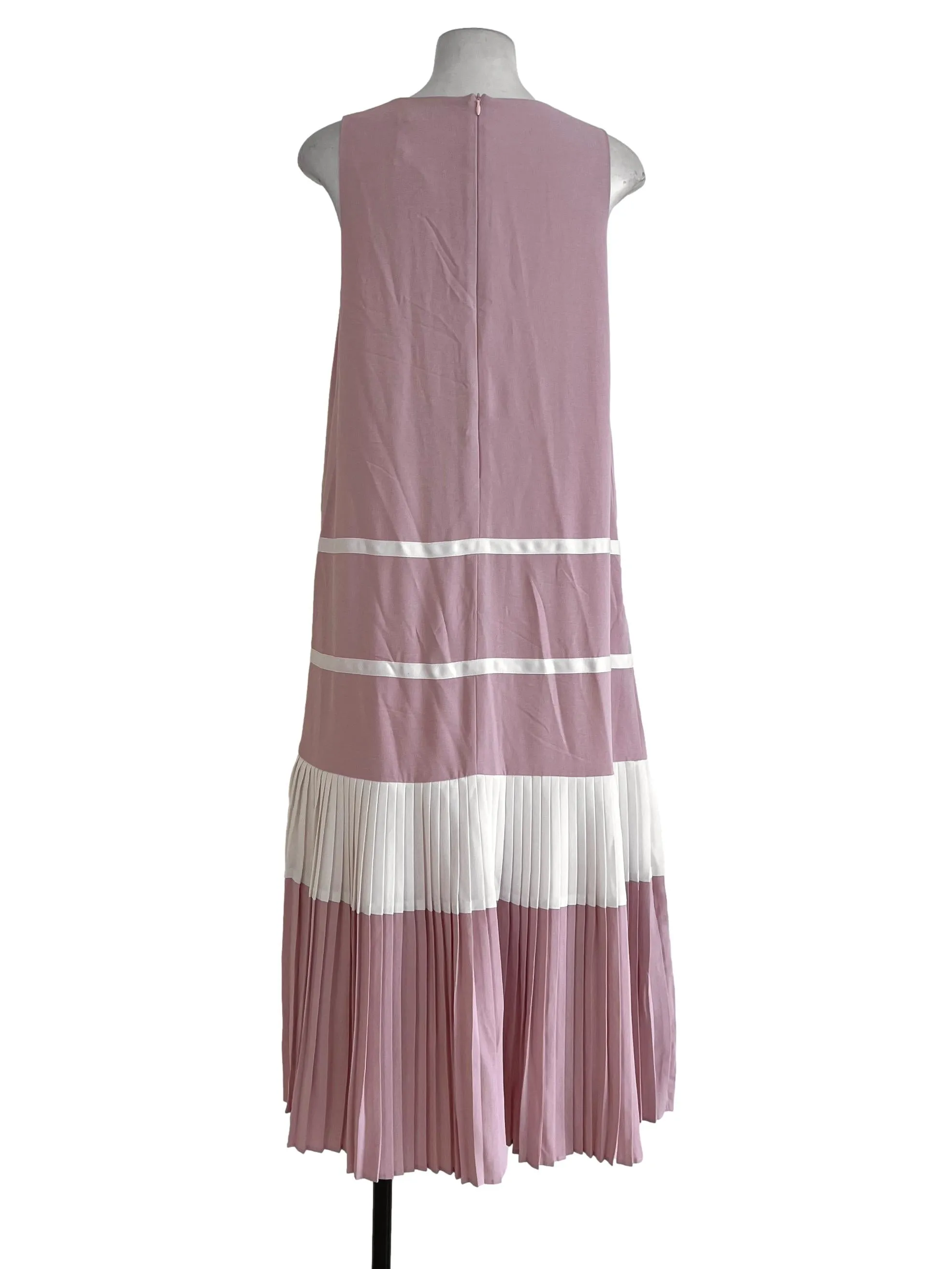 Pink  Pleated Apron Dress