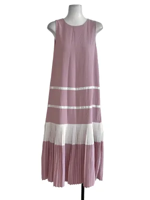 Pink  Pleated Apron Dress