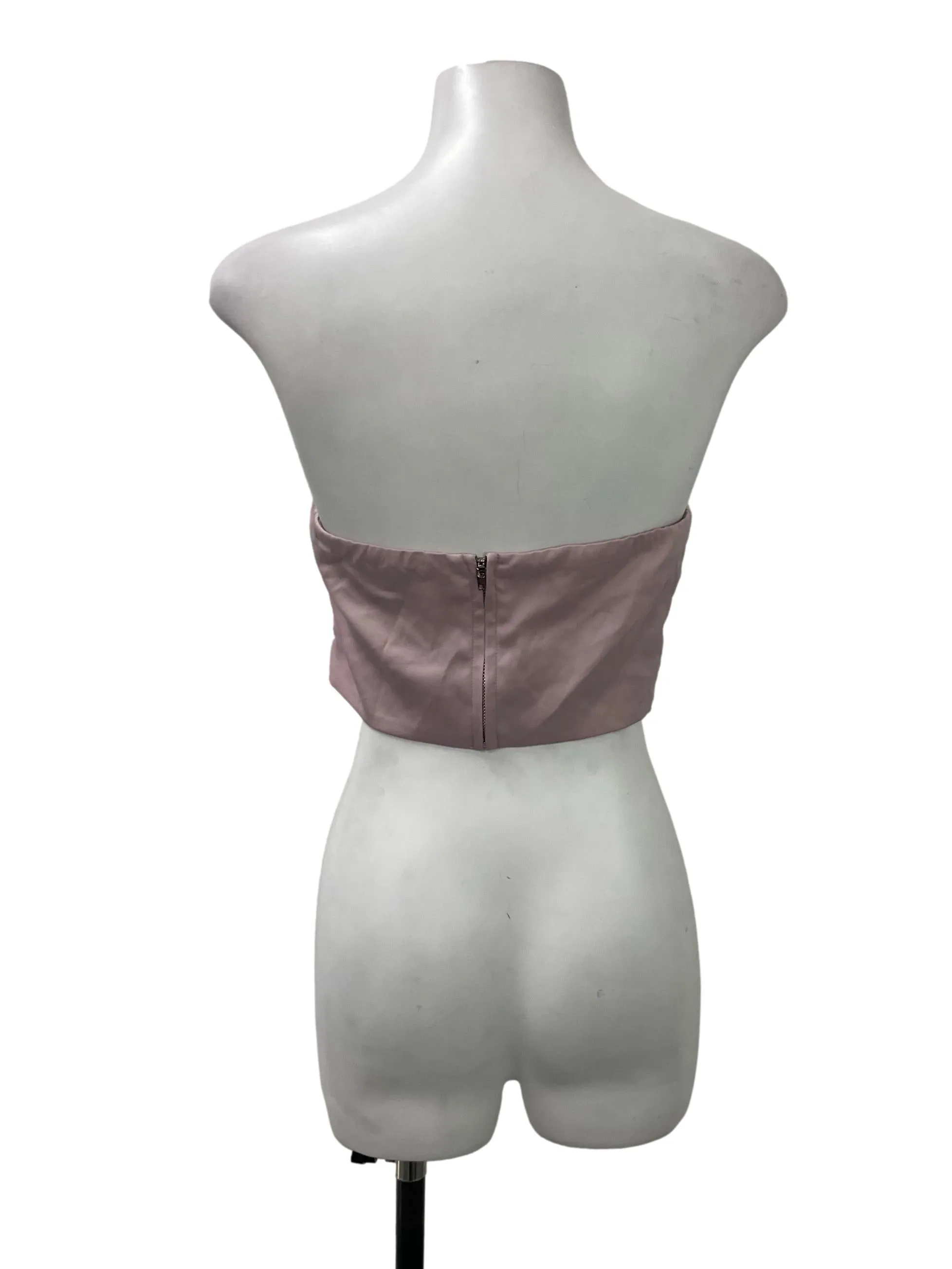 Pink Pleated Tube Top