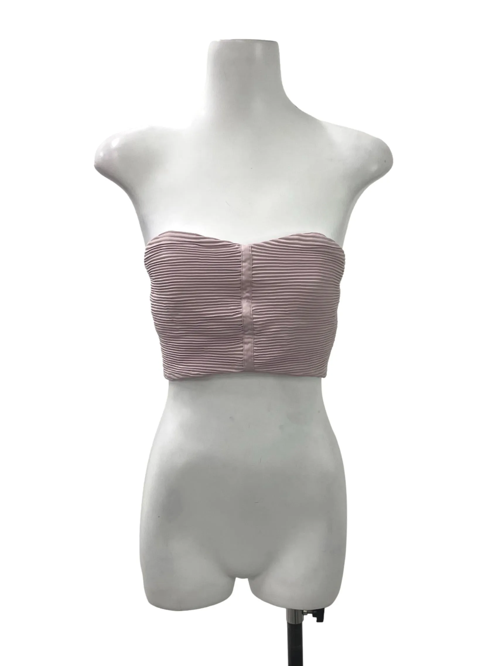 Pink Pleated Tube Top