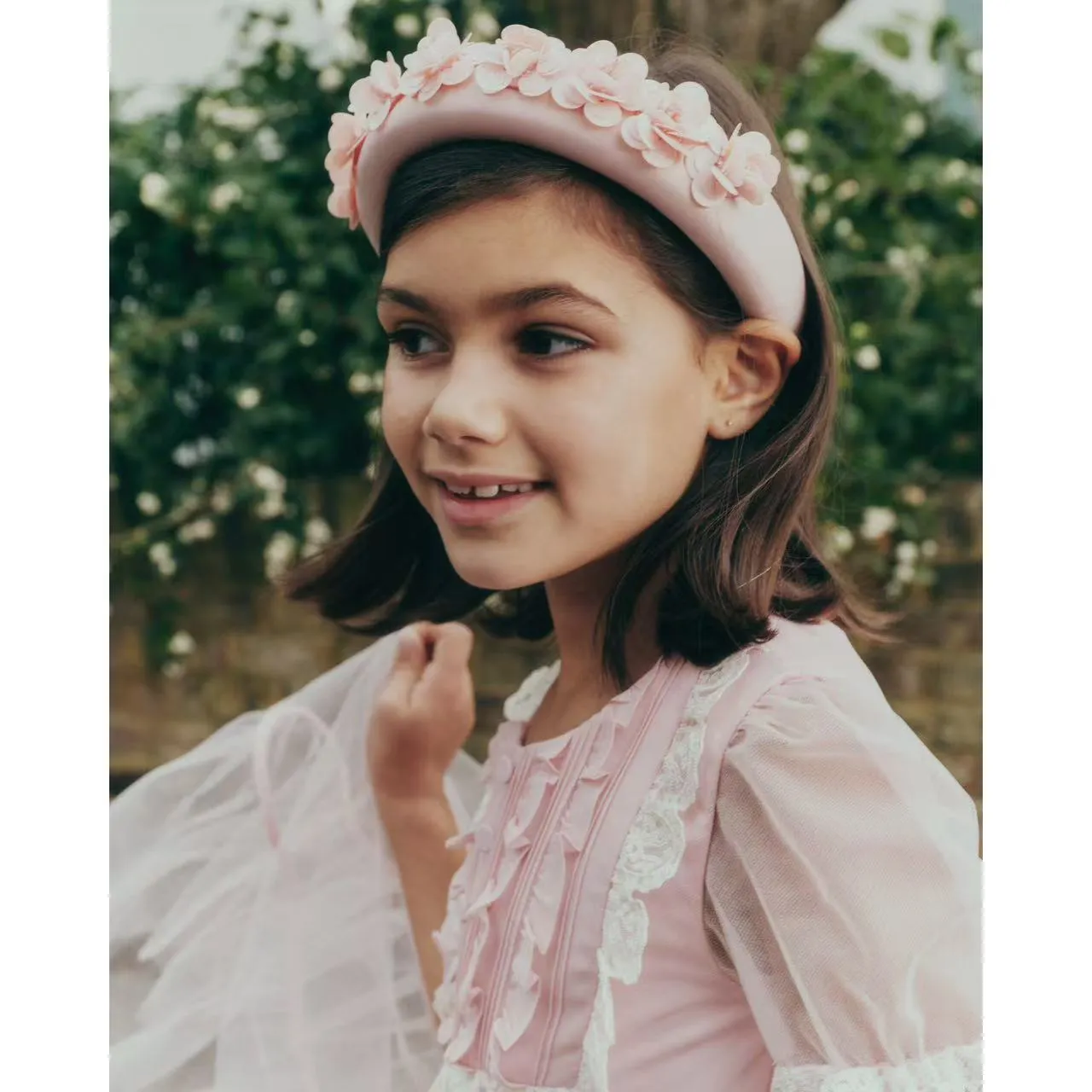 PINK SATIN 3D FLOWER HEADBAND