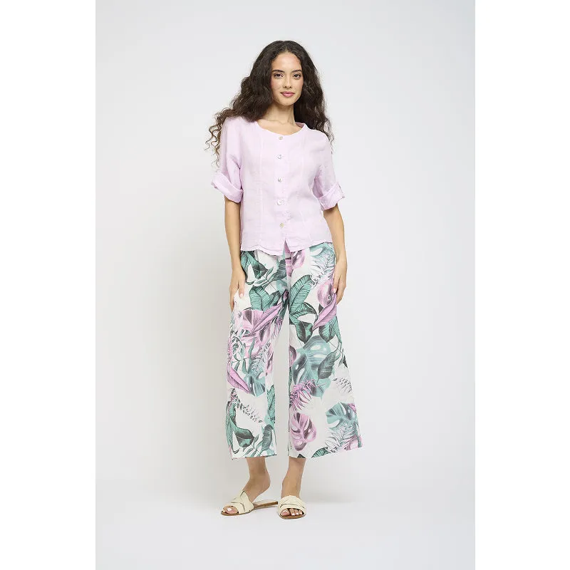 Pistache Linen Jacket w/ Roll up Sleeves