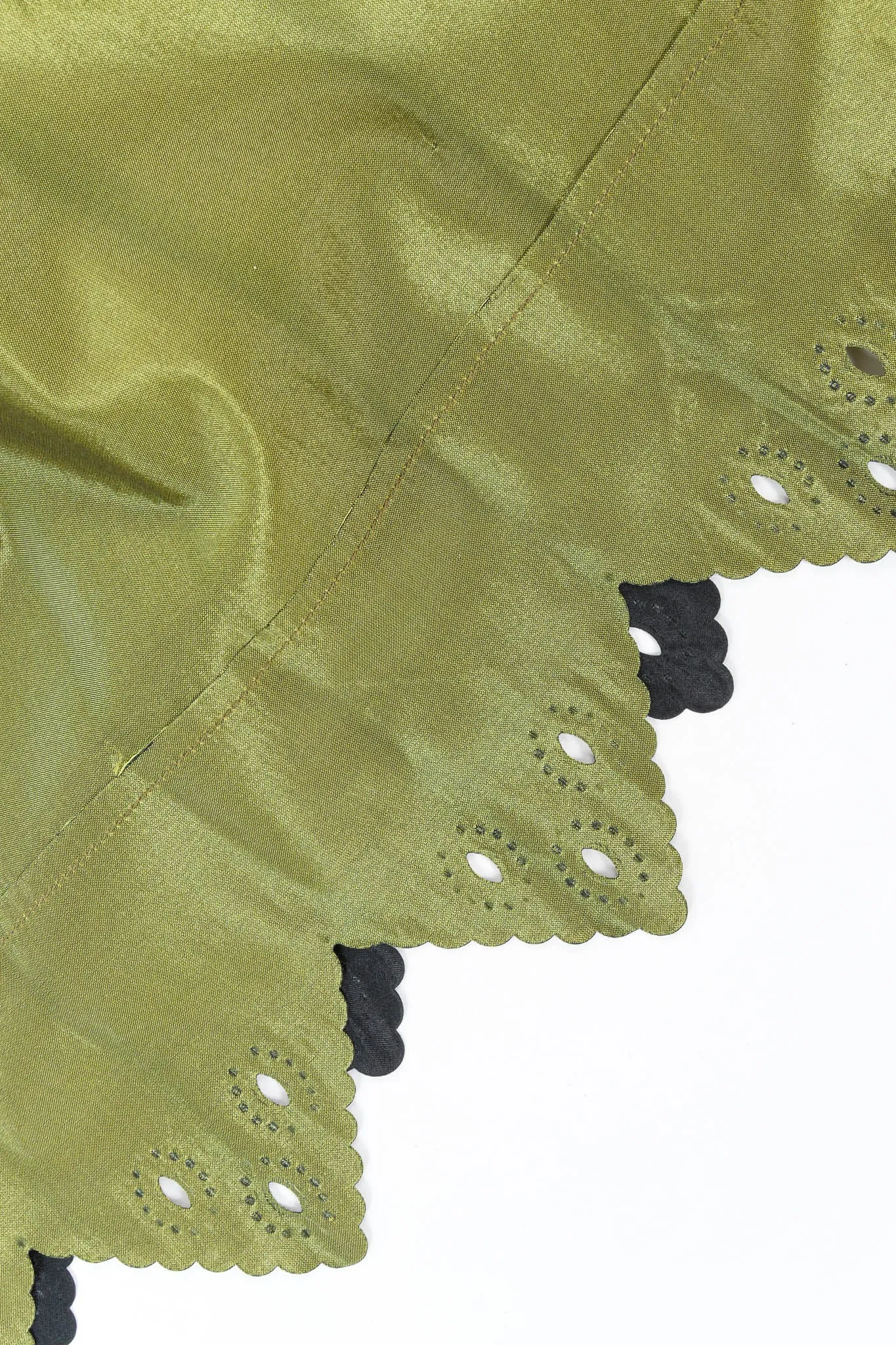 Pleated Eyelet A-Line Skirt