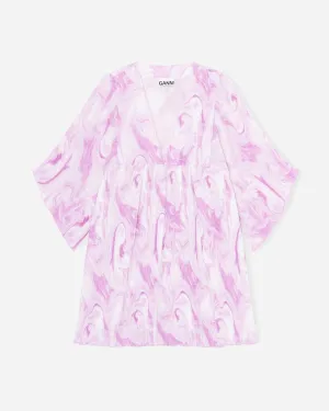 Pleated Georgette Mini Dress - Orchid