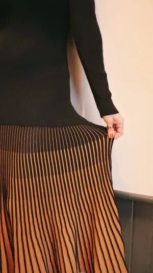 Pleated Illusion Sweater Dress