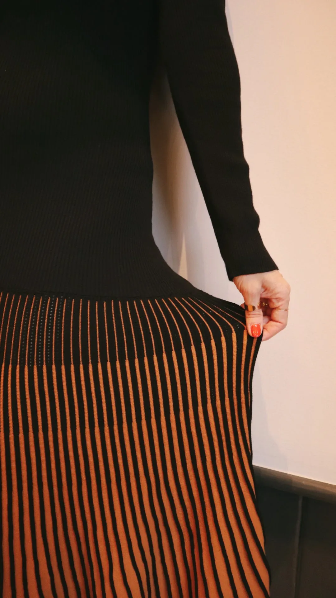 Pleated Illusion Sweater Dress