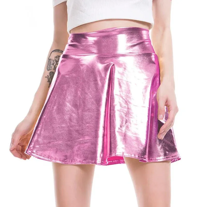 Pleated Mini Skirts for Women Short Sexy Elastic High Waist Solid Casual Multi Colors Mini Skirt Clubwear