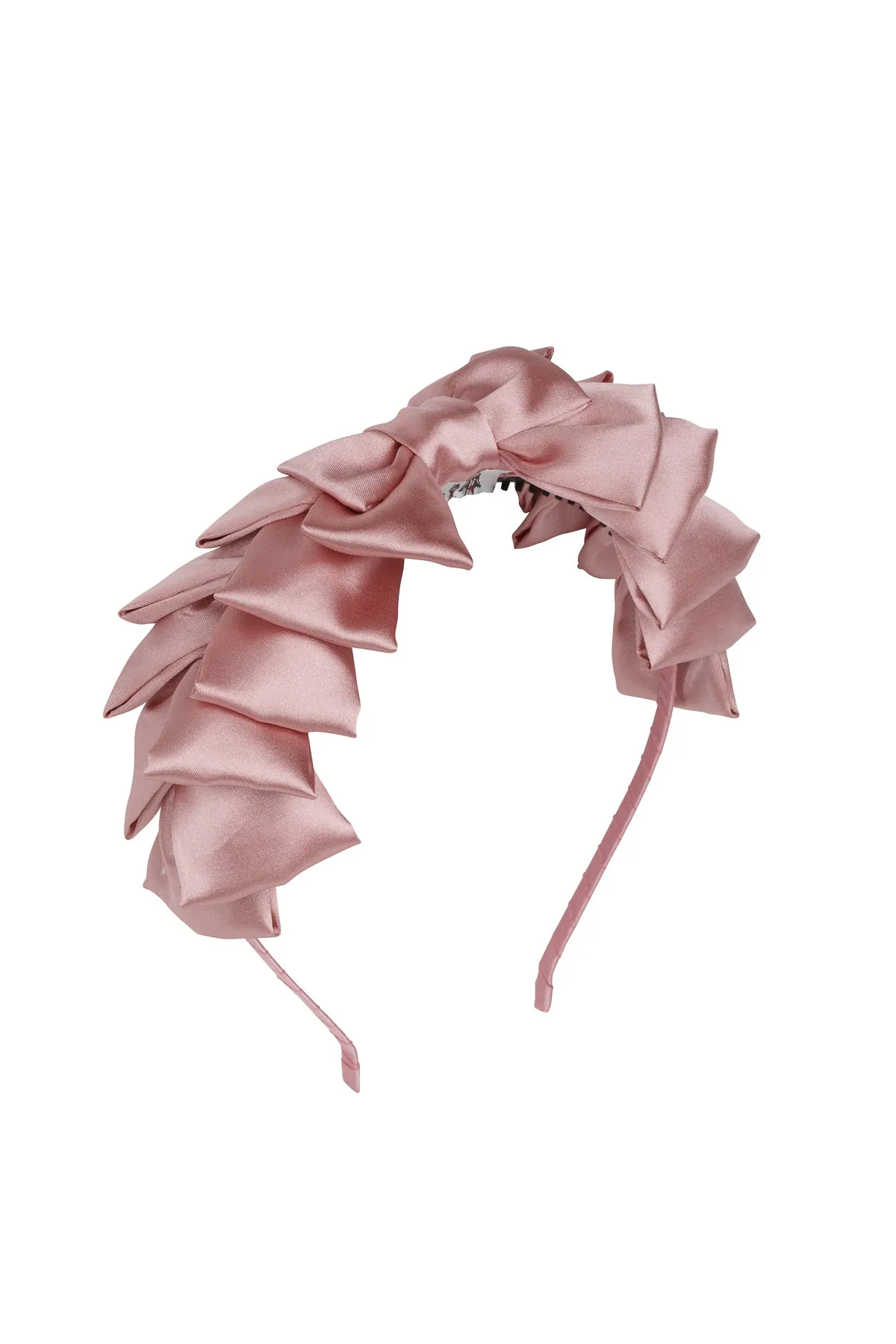 Pleated Ribbon Headband - Rose