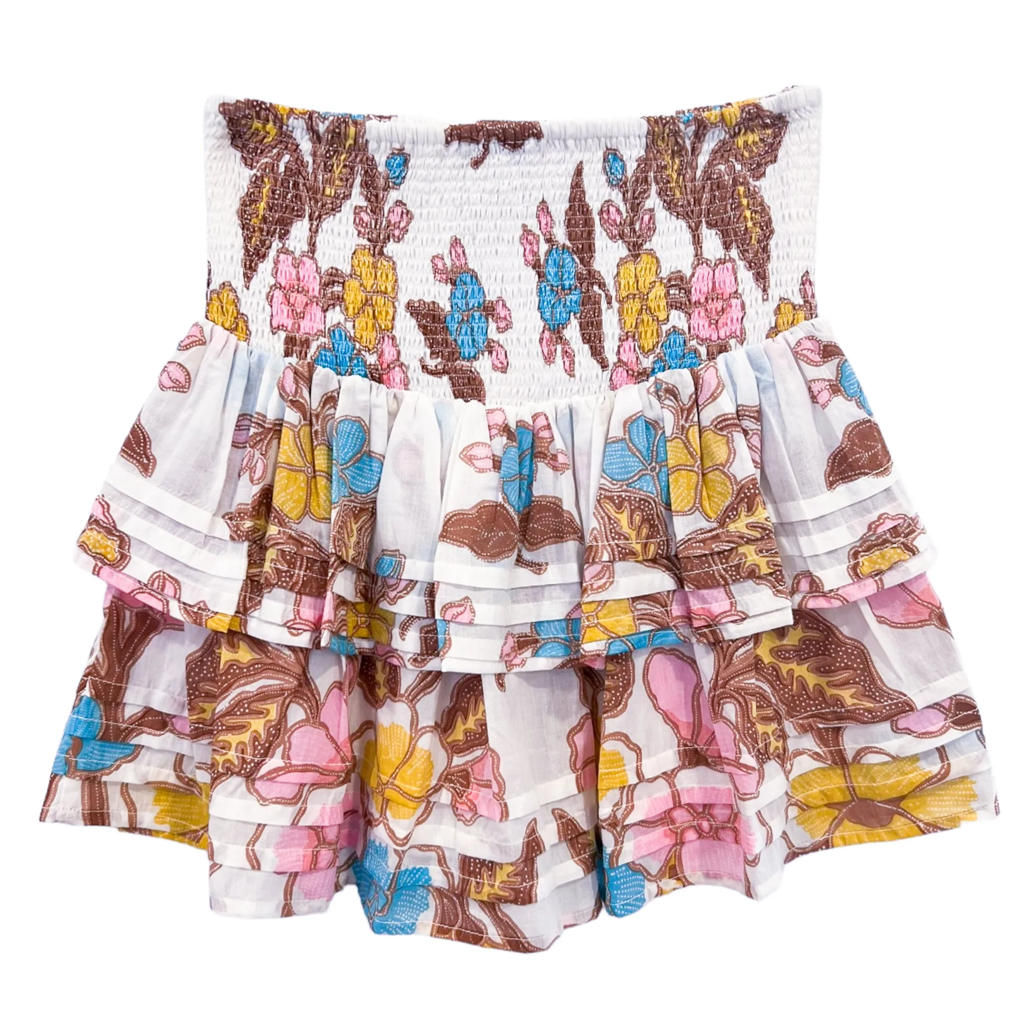 Pleated Smocked Mini Skirt