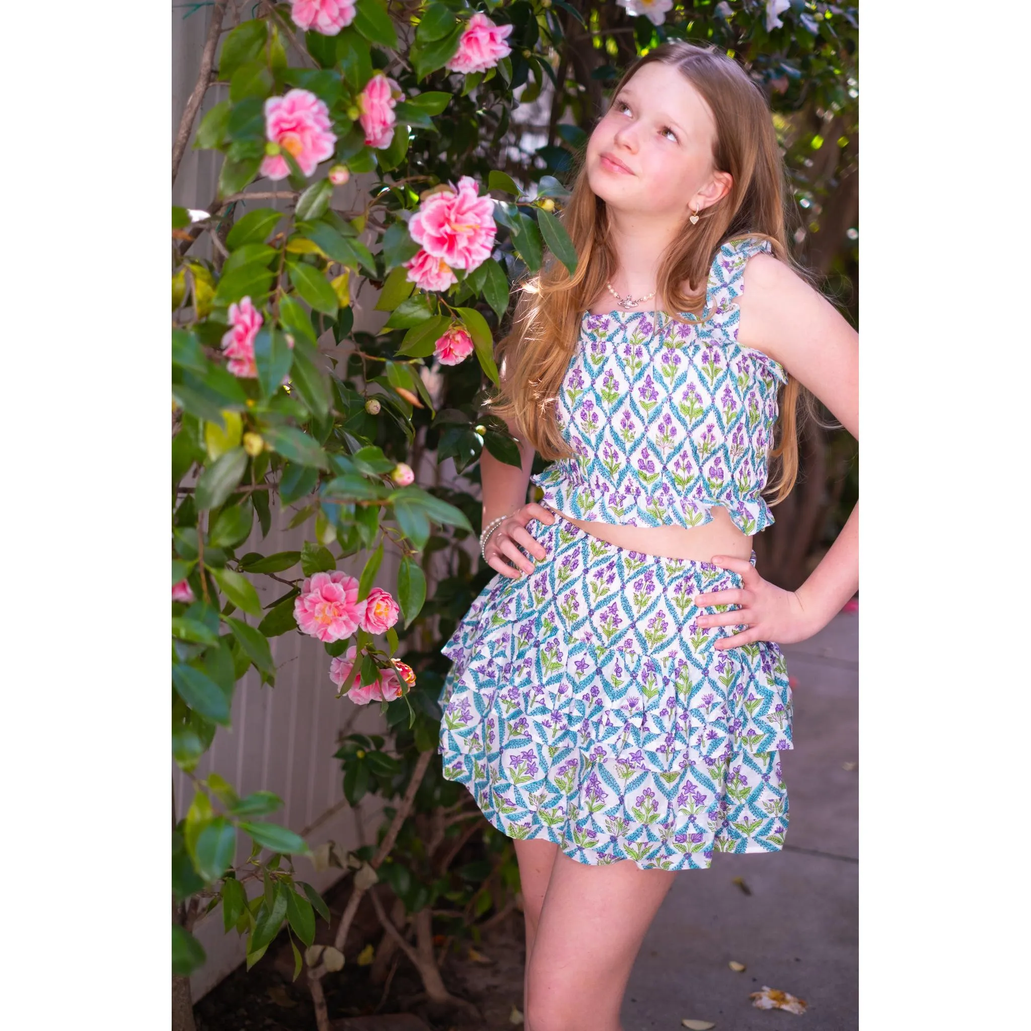 Pleated Smocked Mini Skirt