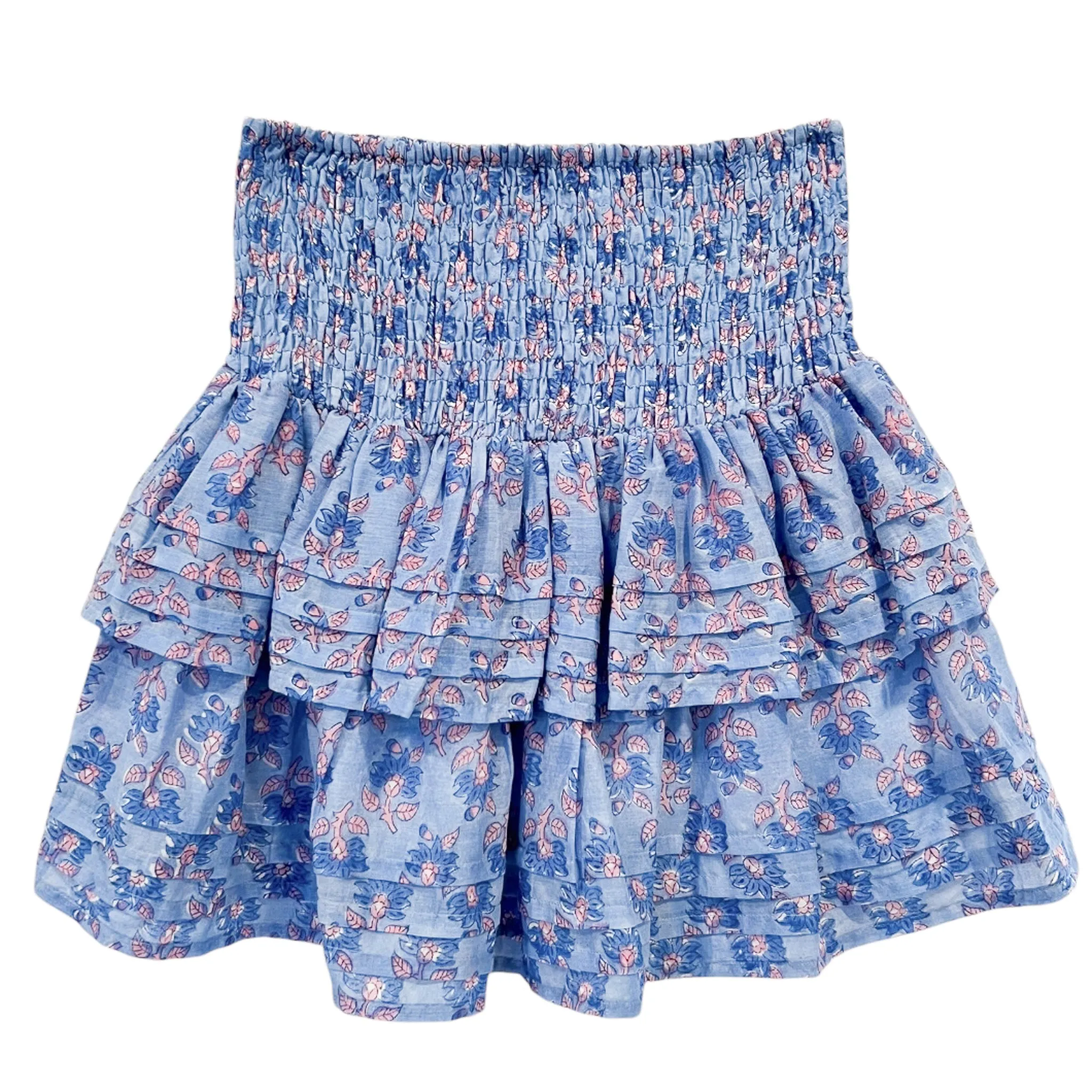 Pleated Smocked Mini Skirt