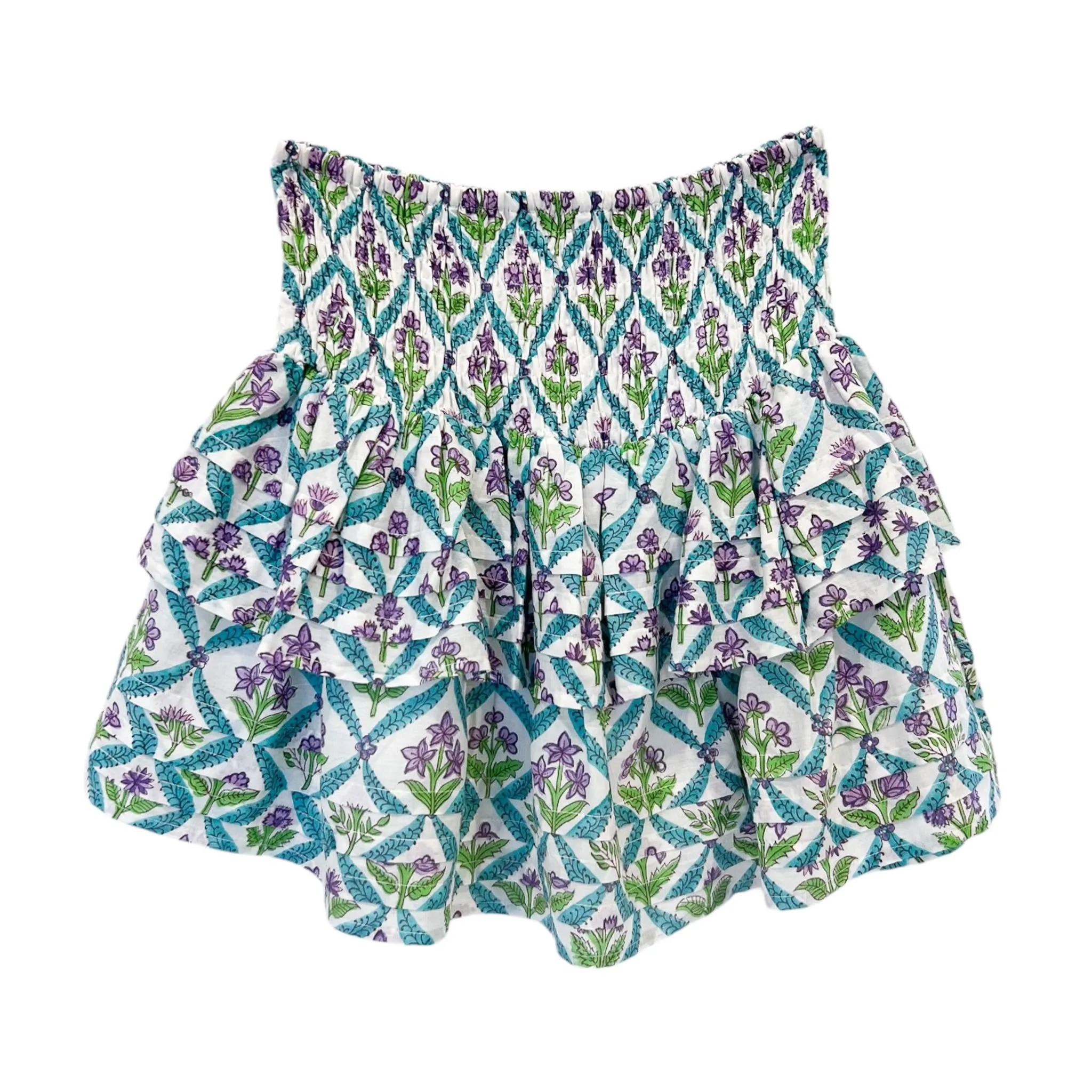 Pleated Smocked Mini Skirt