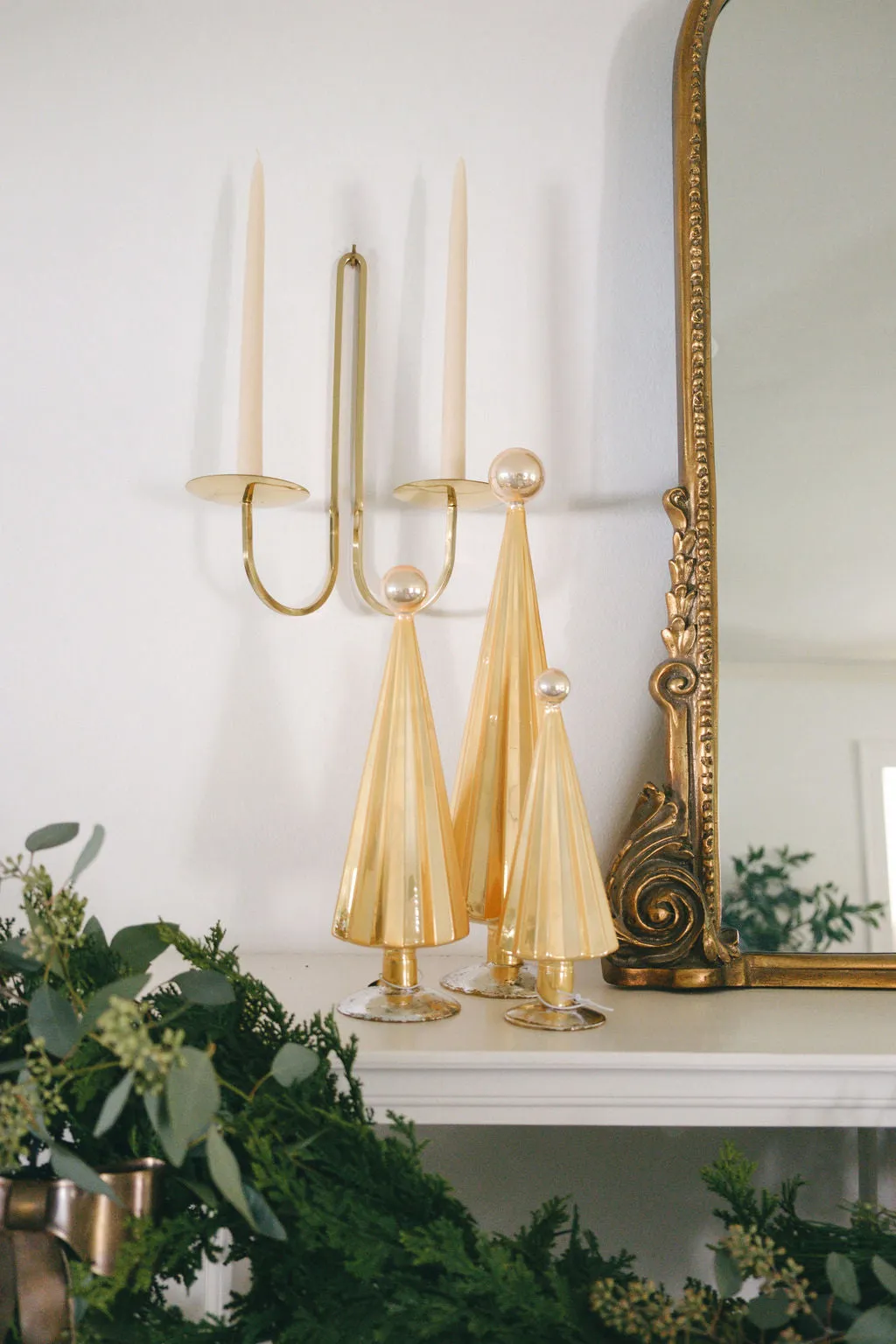 Pleated Yellow / Peach Tree Set