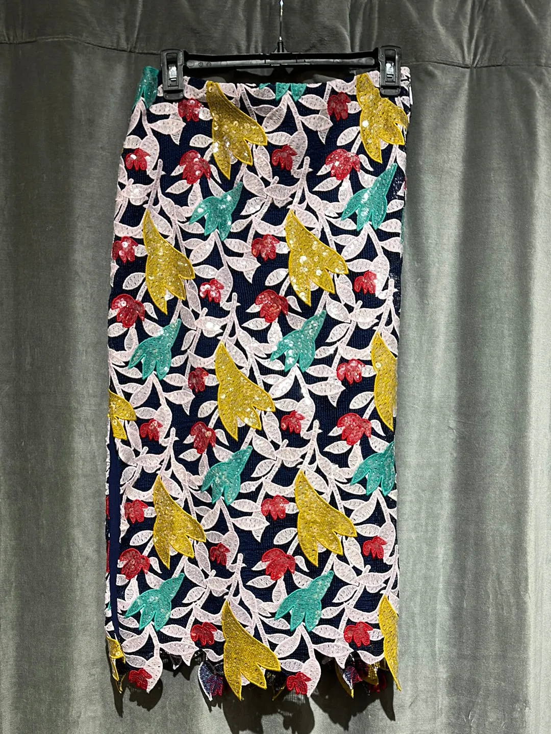 PRABAL GURUNG Floral Sequin Skirt