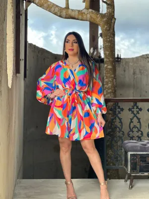 Printed Mini Dress