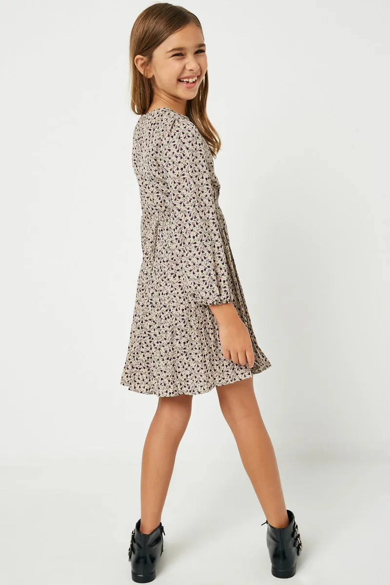 Printed Pleated Skirt Mini Dress