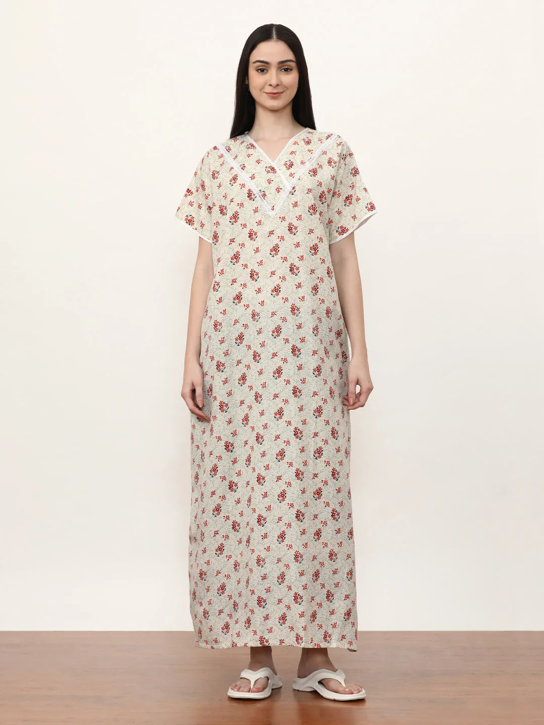 Printed Pure Cotton Maxi Nightdress