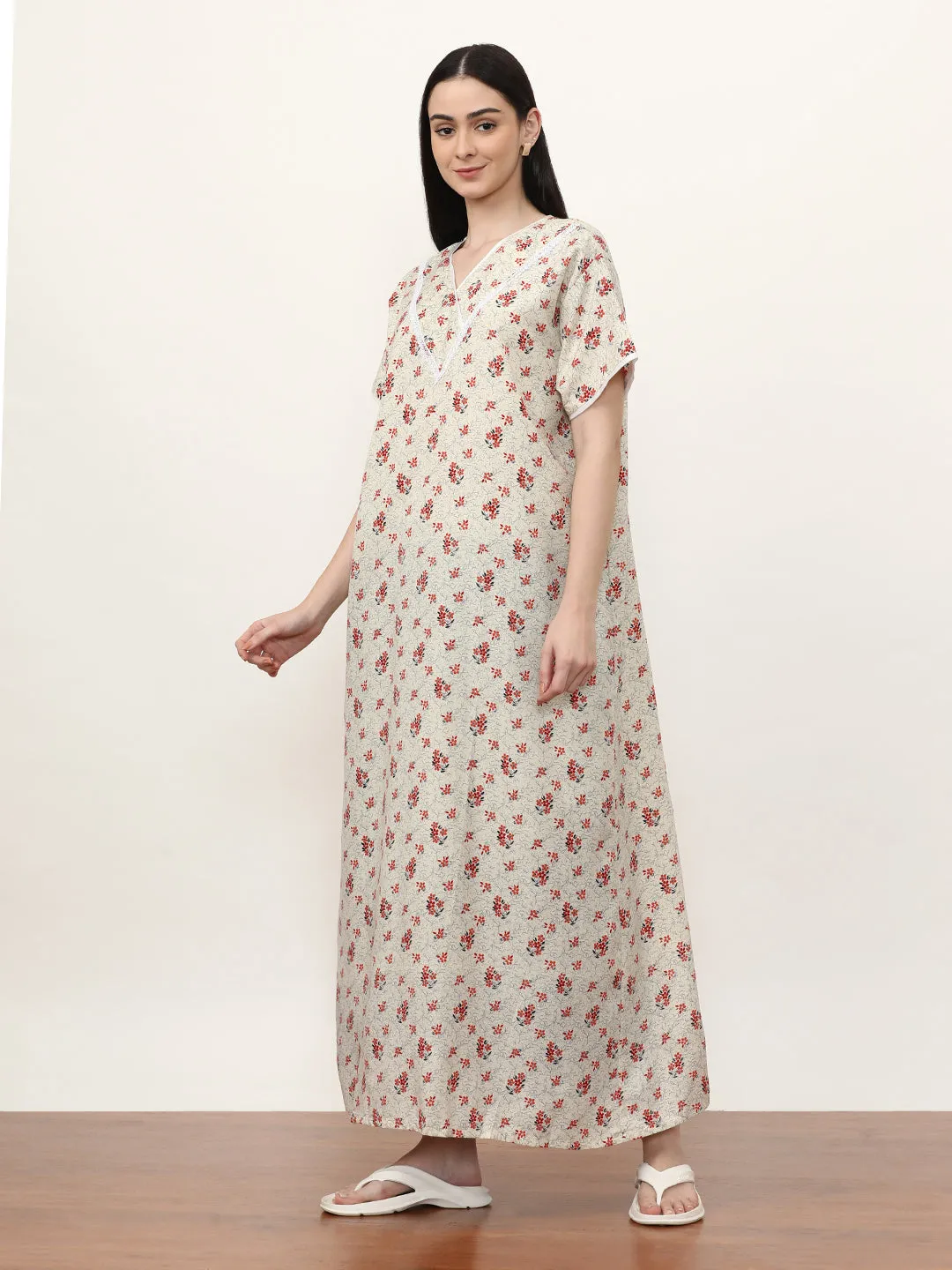 Printed Pure Cotton Maxi Nightdress