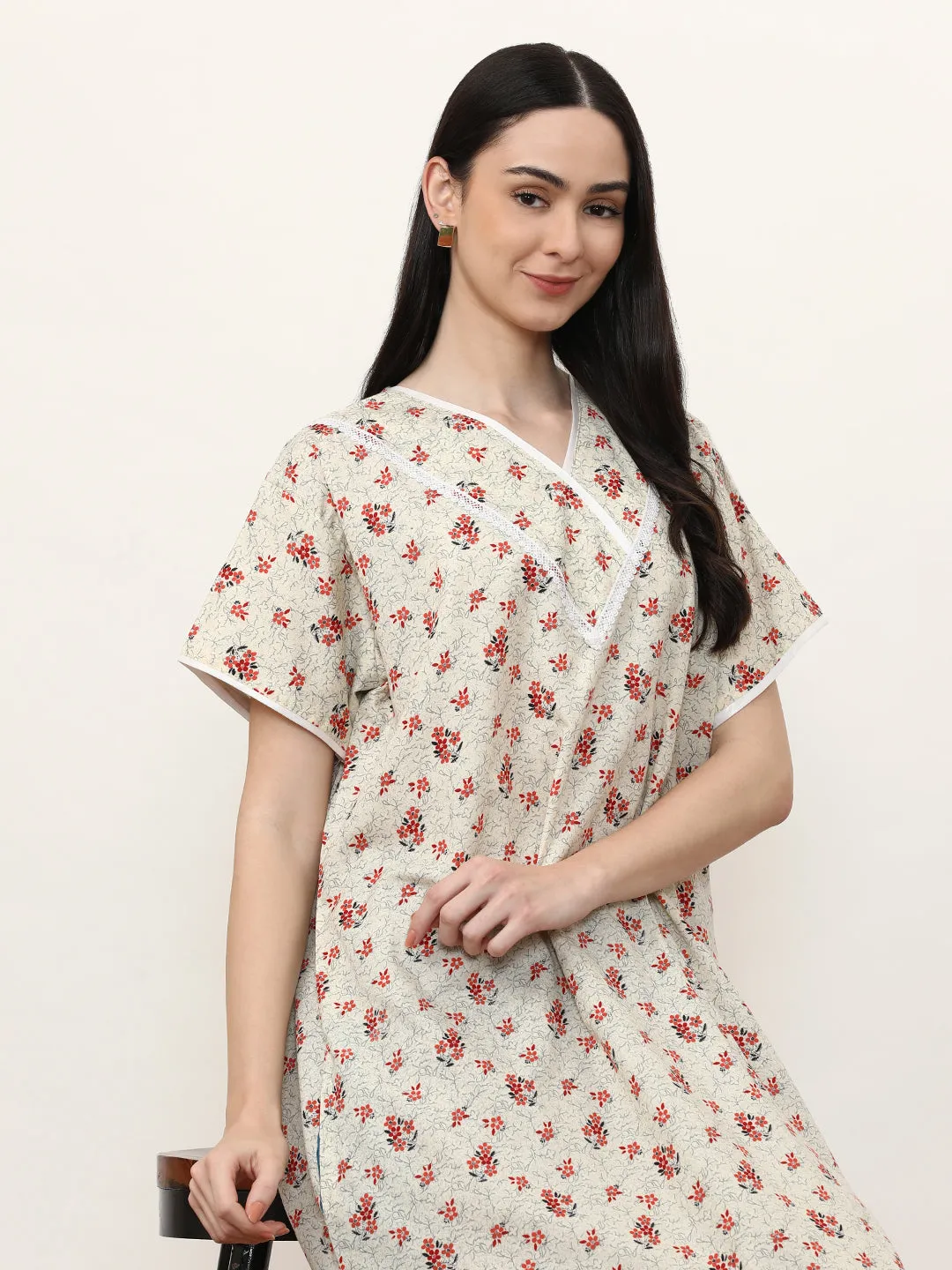 Printed Pure Cotton Maxi Nightdress
