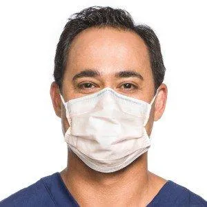 Procedure Mask FluidShield Anti-fog Foam Pleated Earloops - Orange NonSterile ASTM Level 3 Adult