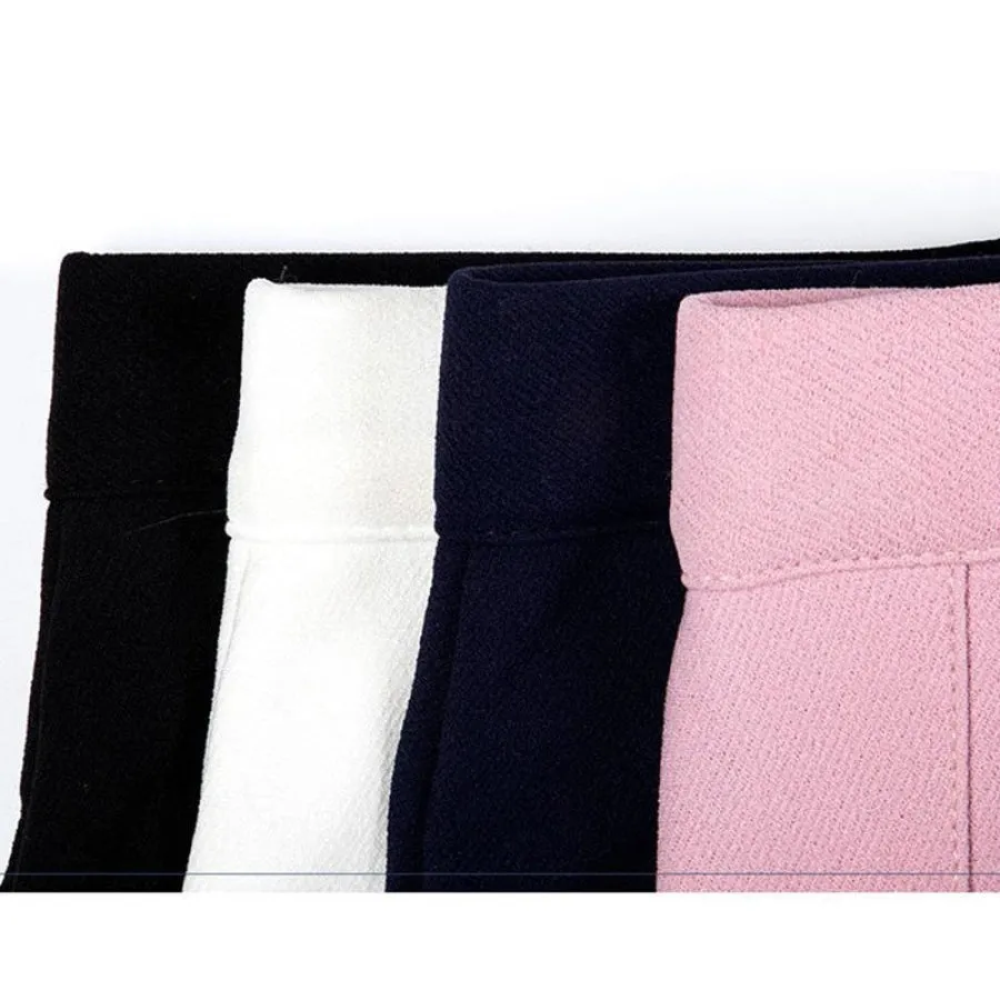 Pure Color Uniform A-line Hight Waist Pleated Skirt