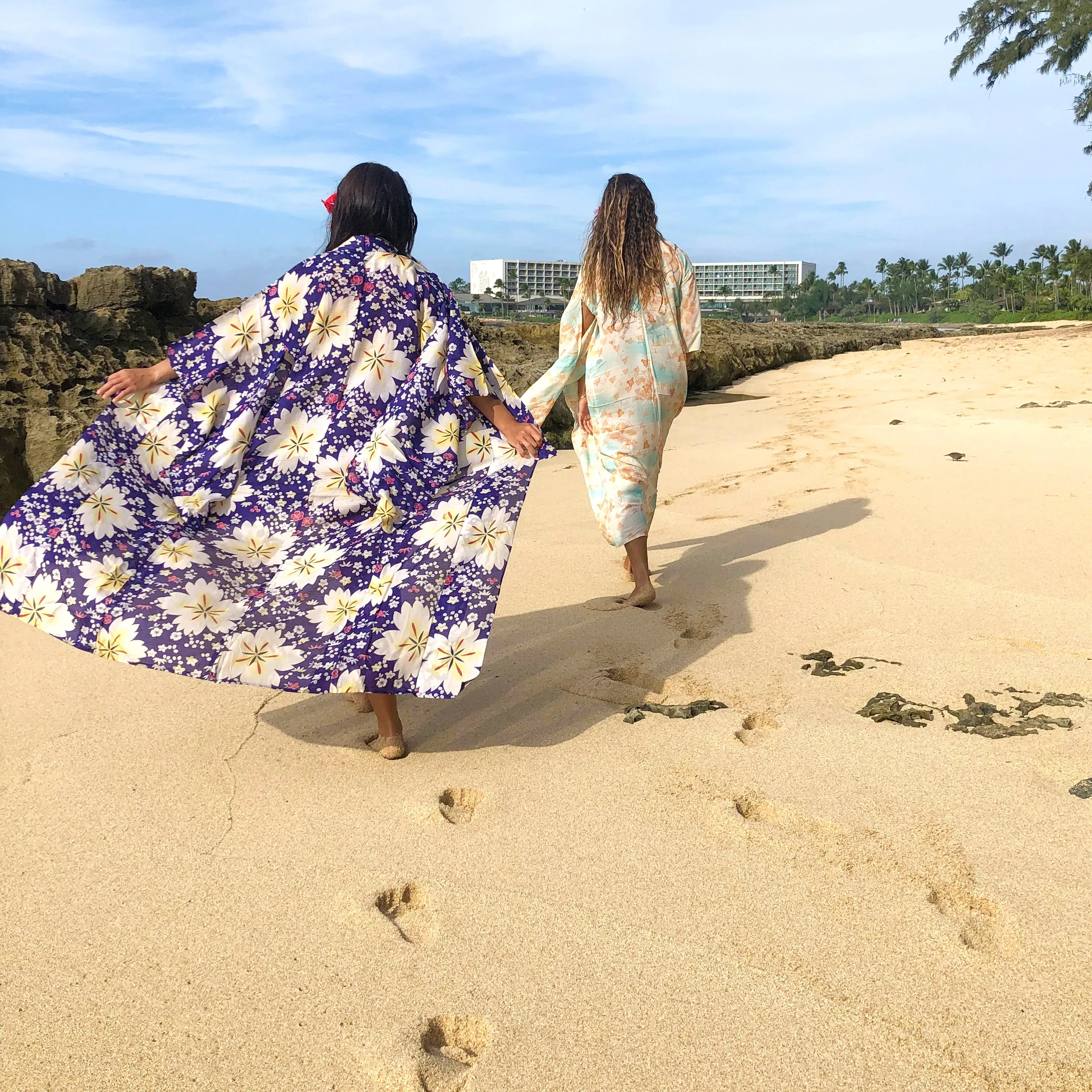 Purple Floral Summer Kimono