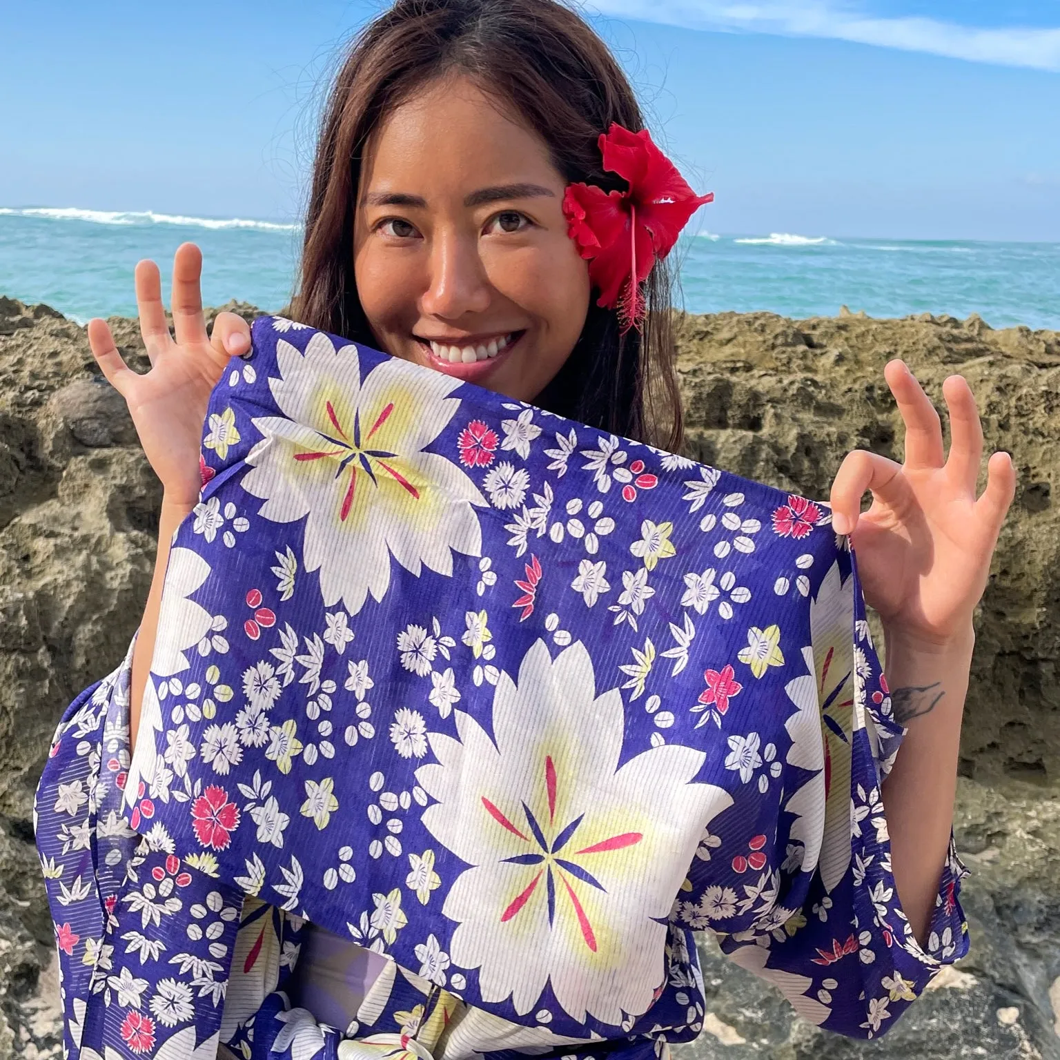 Purple Floral Summer Kimono