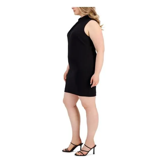 RACHEL RACHEL ROY Womens Black Lined Sleeveless Mini Party Sheath Dress Plus 18W
