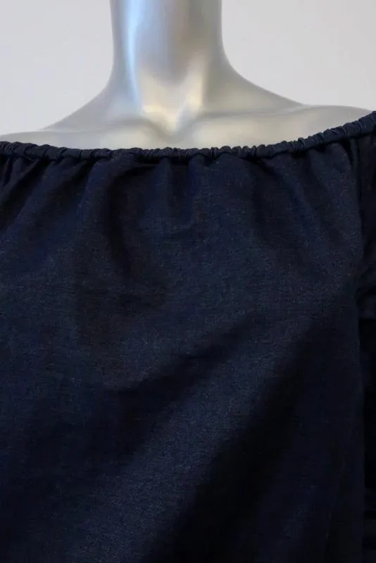 Rag & Bone/JEAN Off the Shoulder Denim Dress Indigo Size Small Long Sleeve Mini