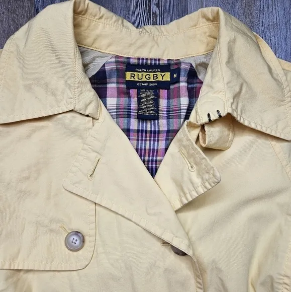 Ralph Lauren Rugby Butter Yellow Double Breasted Coat Medium