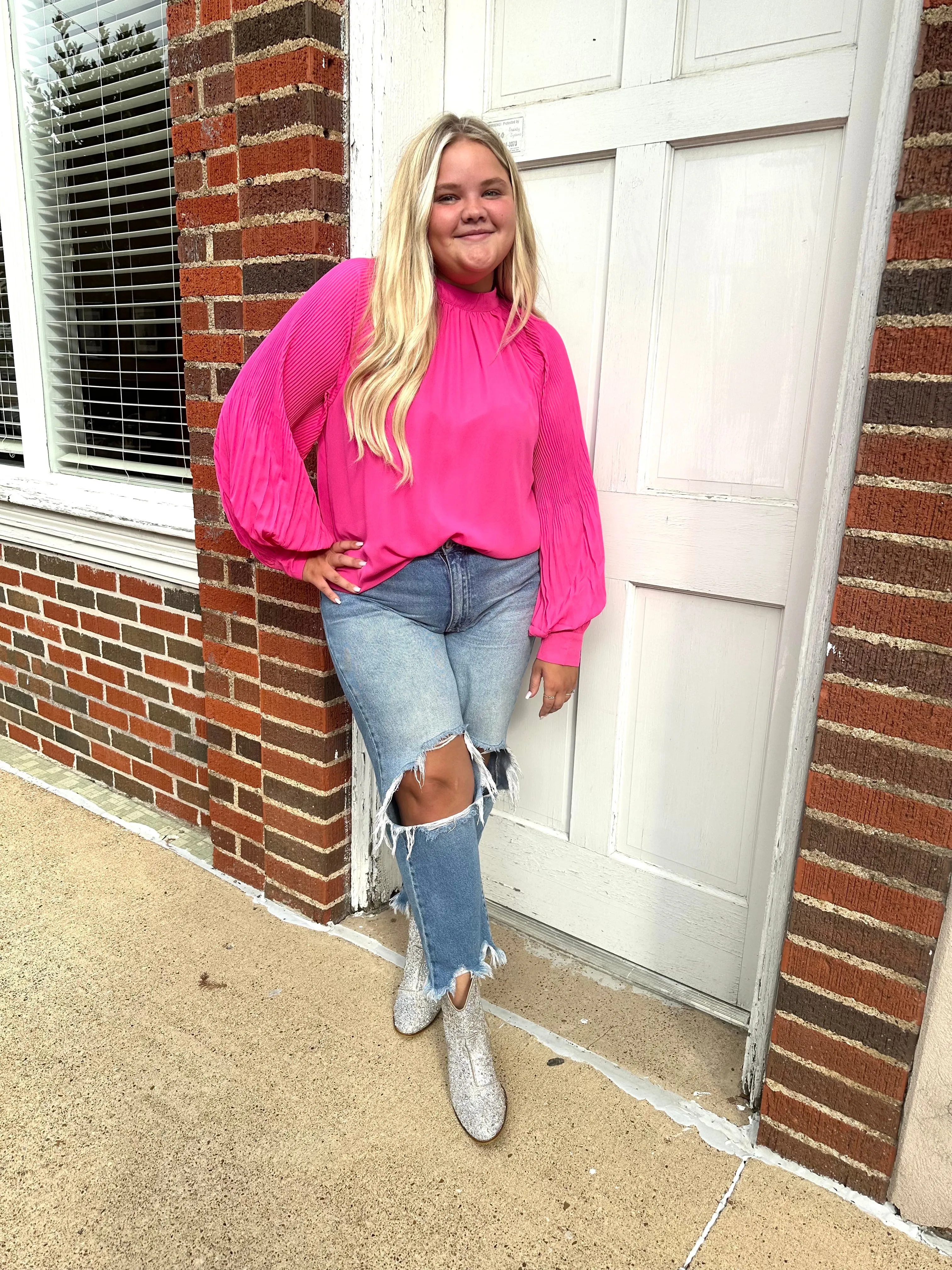 Ready for Anything Top: Fuchsia