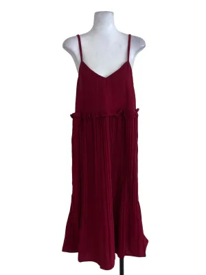 Red Half Pleated Dress