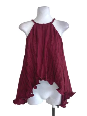Red Pleated Mini Top