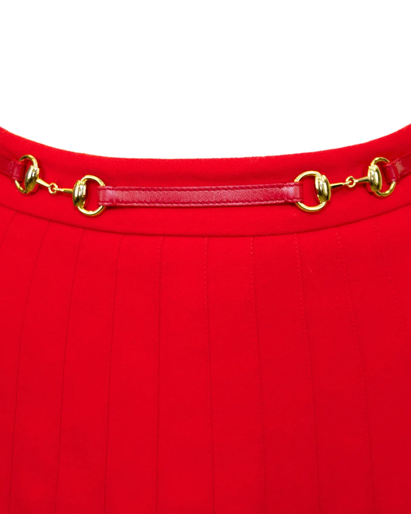 Red Pleated Skirt