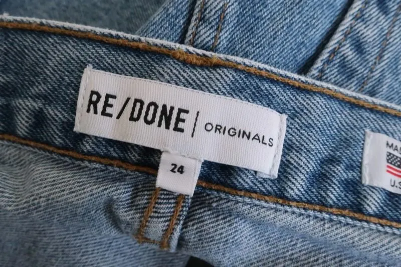 RE/DONE Originals High Rise Denim Mini Skirt Size 24