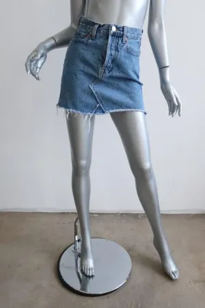 RE/DONE Originals High Rise Denim Mini Skirt Size 24