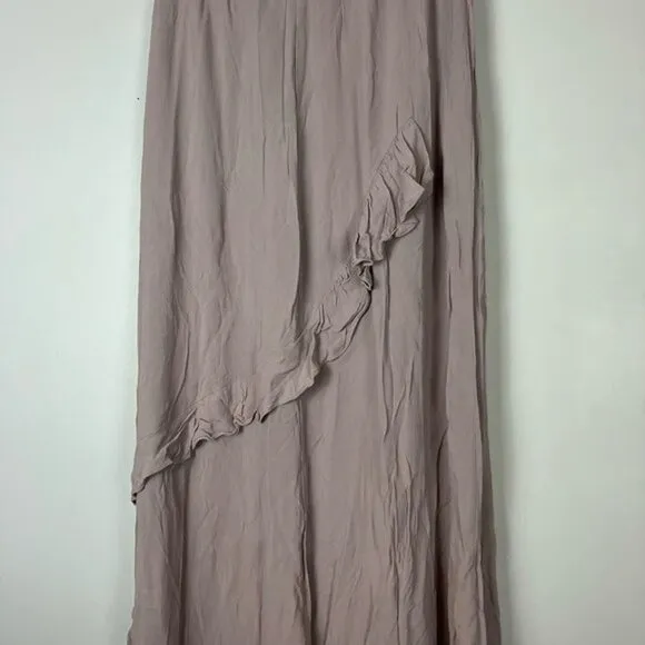 Reformation Sahara Lilac Lavender Purple Ruffled Maxi Skirt