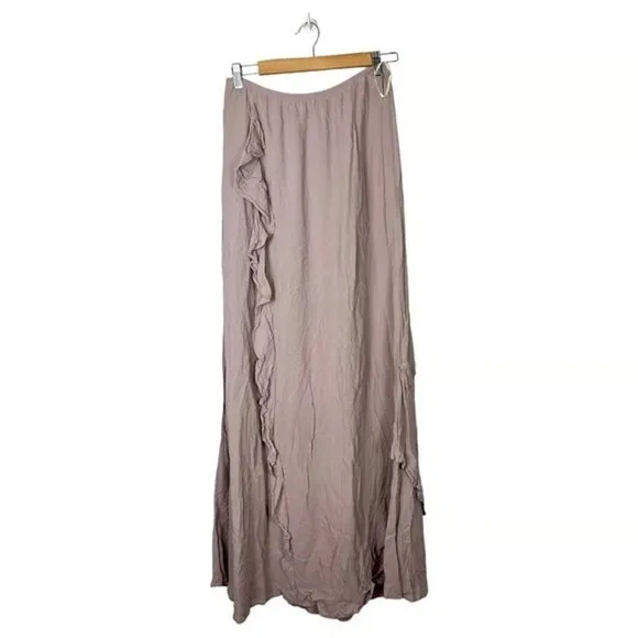 Reformation Sahara Lilac Lavender Purple Ruffled Maxi Skirt