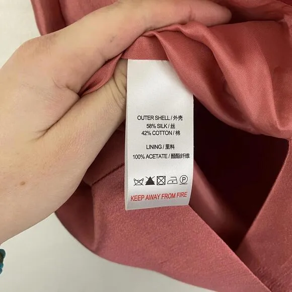 REISS pink silk cotton Hillary pencil skirt