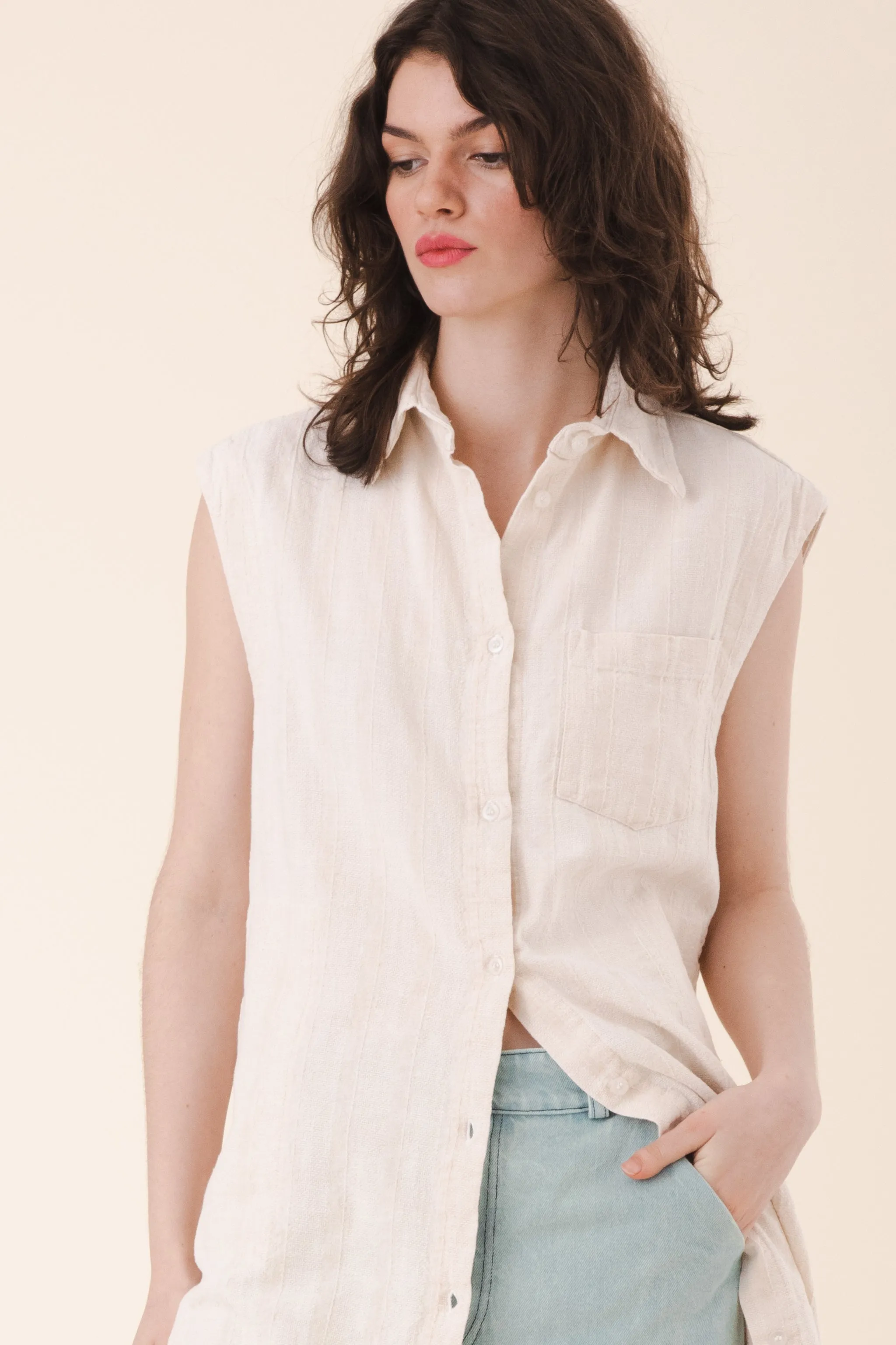 Replica Shirtdress Sleeveless in Oyster