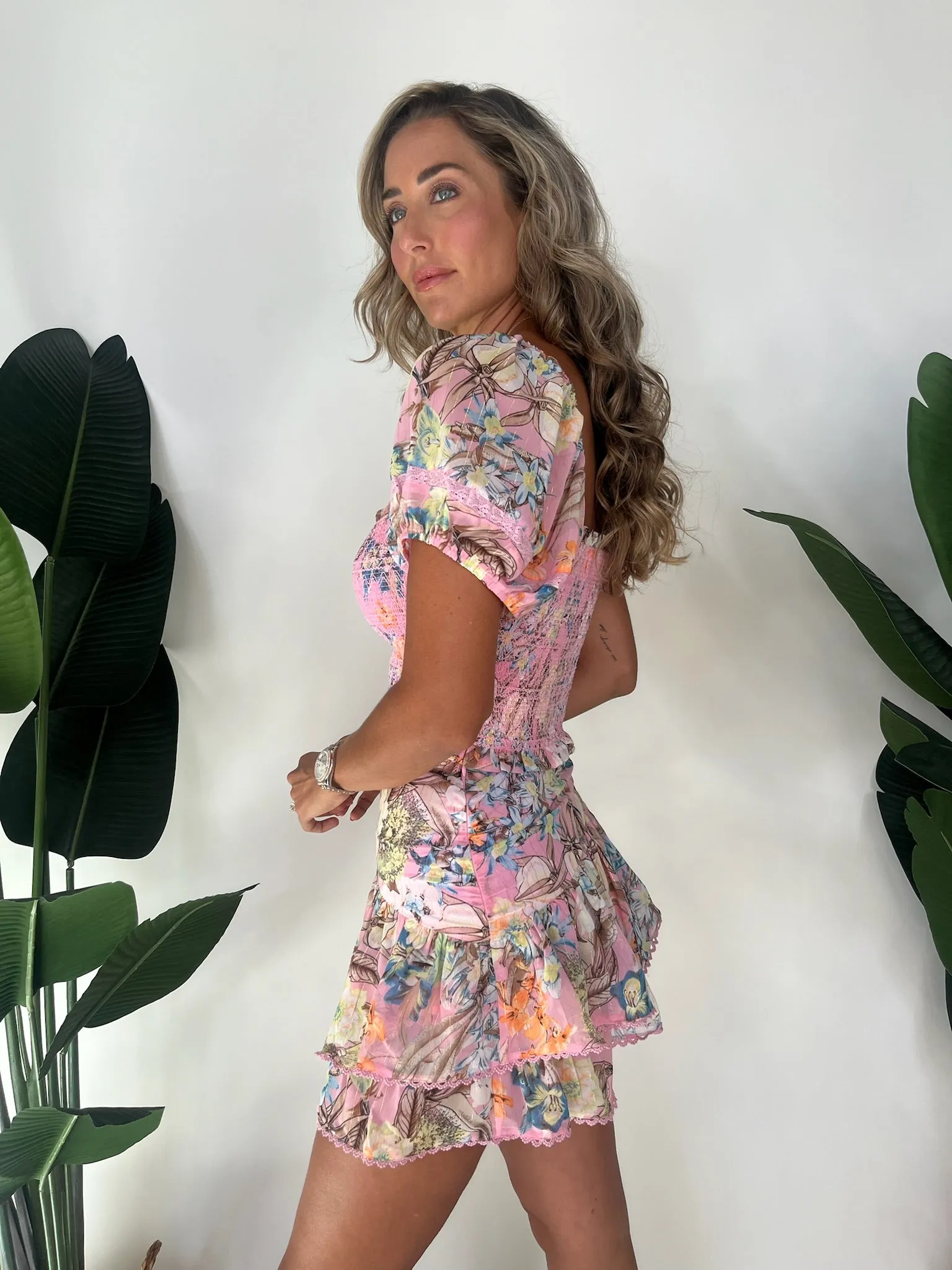 Reset Floral Skirt Pink Floral