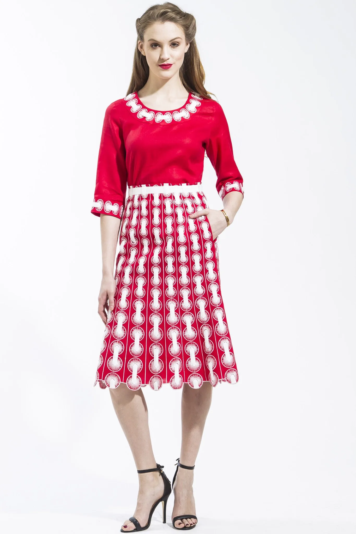 Ribbon Threaded Circle Skirt Style 1800