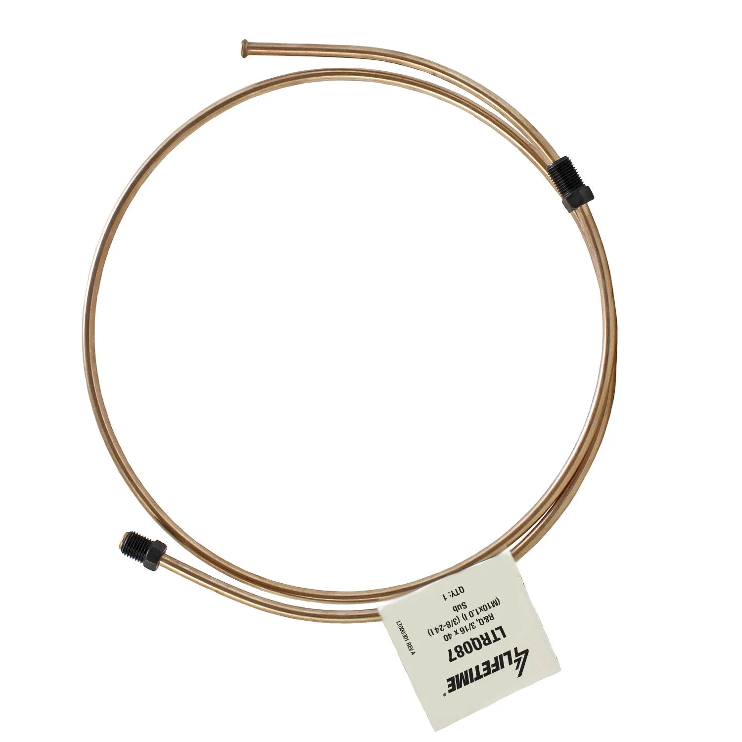 RightQuick 3/16" x 40" Copper Nickel Line (M10x1.0 I)(3/8-24 I) Flared with Fittings